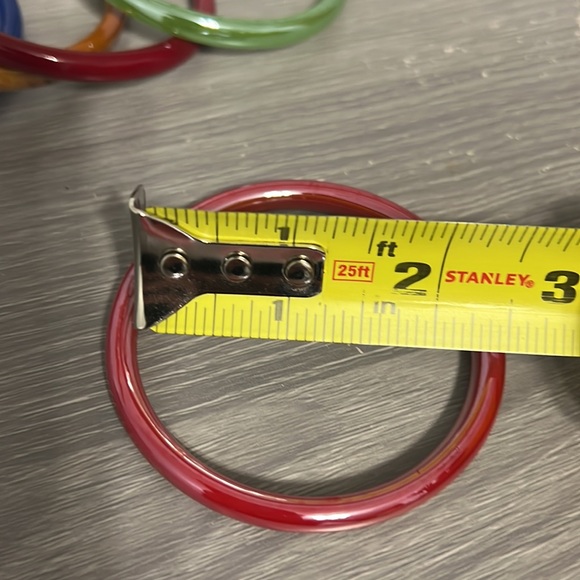 New Set of Colorful Bangle Bracelets, Glass or Plastic - Picture 6 of 6